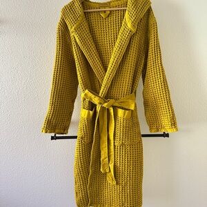 Onsen Supima Waffle Bath Robe in Mustard